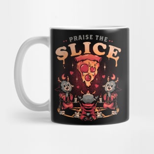 Praise the Slice - Cute Evil Dark Funny Baphomet Pizza Gift Mug